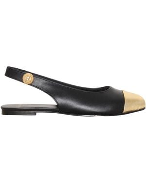 Balmain Leather Ballet Flats - Brown