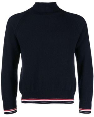 Thom Browne High Neck Knitted Jumper - Blue