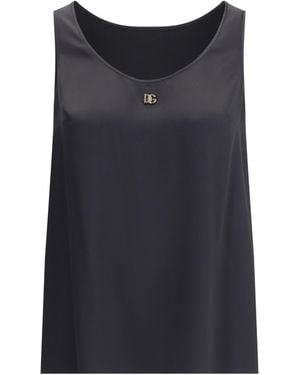 Dolce & Gabbana Logo Plaque Tank Top - Black