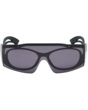 McQueen Eyewear Smoke Mask Two-Toned Sunglasses - White