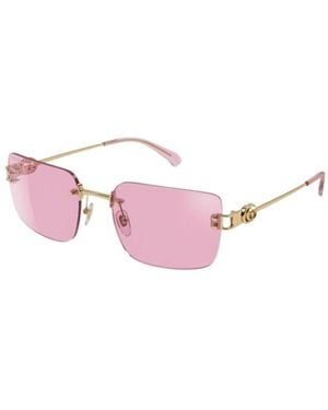 Gucci Eyewear Rectangular Frame Sunglasses - Pink