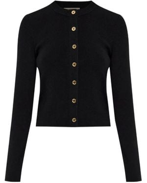 Michael Kors Ribbed-Button Cardigan - Black
