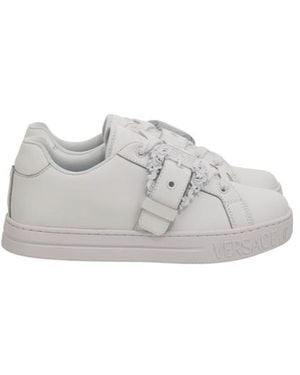 Versace Buckle-Strap Sneakers - Gray