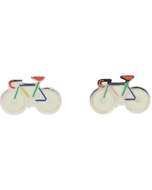Paul Smith Bicycle Enamel Cufflinks - White