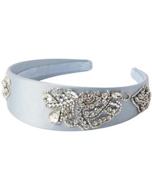 Erdem Crystal-Embellished Satin Headband - White