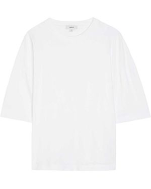 Agolde Lace-Up Cotton T-Shirt - White