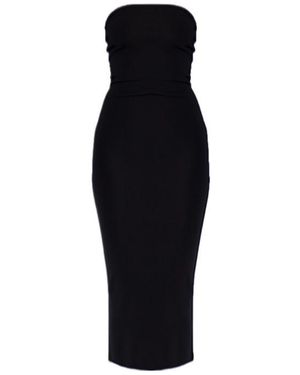 Entire studios Strapless Ribbed Midi Dress - Black