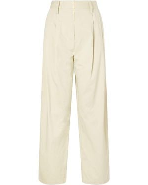 Proenza Schouler Cotton-Blend Straight-Leg Trousers - Natural
