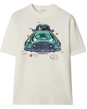 Burberry Car Cotton T-Shirt - White