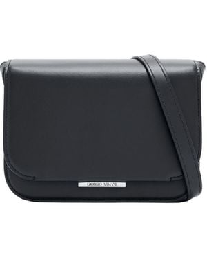 Giorgio Armani Small X 10 Corso Como Leather Cross Body Bag - Black