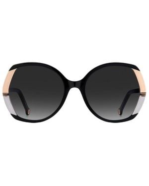 Carolina Herrera Oval Frame Full Rim Sunglasses - Black