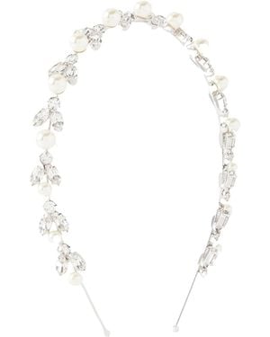 Jennifer Behr Pearl And Crystal Headband - White