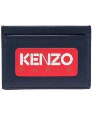KENZO Logo Printed Card Holder - Red