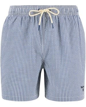 Barbour Gingham Seersucker Swim Short - Blue