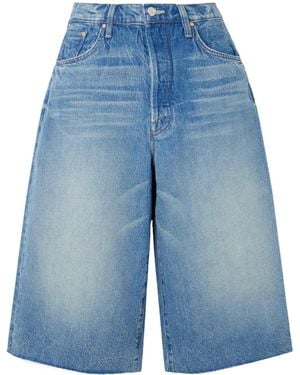 Mother Cotton Denim Shorts - Blue