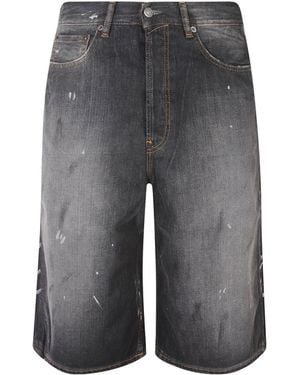 Acne Studios Wide Leg Denim Bermuda Shorts - Gray