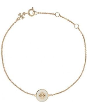 Tory Burch Kira Logo-Pendant Chain Bracelet - Metallic
