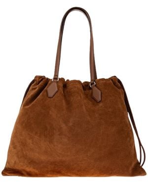 Jimmy Choo Drawstring Large Tote Bag - Brown