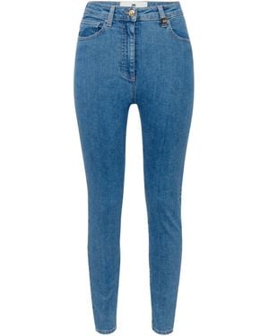 Elisabetta Franchi Logo-Plaque Jeans - Blue