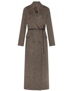 Seventy Double-Breasted Belted Coat - Brown