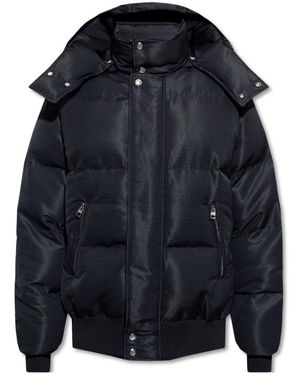 McQueen Zipped Hooded Puffer Jacket - Blue
