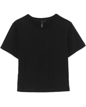 Entire studios Short Sleeved Crewneck Cropped T-Shirt - Black