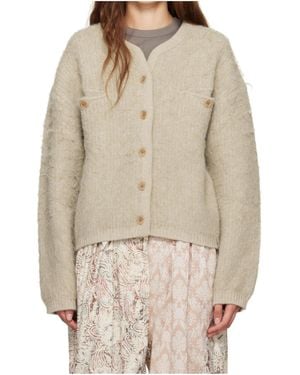 OPEN YY Shaggy Cardigan - Natural