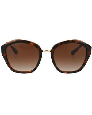 BVLGARI Oversized-Frame Tortoiseshell Sunglasses - Multicolor