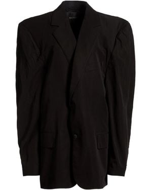 Balenciaga Solid-Colored Long Coat - Black