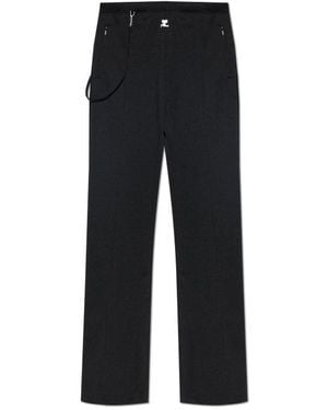 Courreges Straight-Leg Casual Trousers - Black