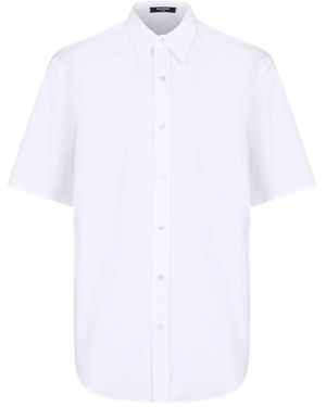 Balmain Regular Fit Short-Sleeved Poplin Shirt - White