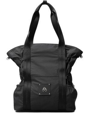 Moose Knuckles Parachute Logo Plaque Tote Bag - Black
