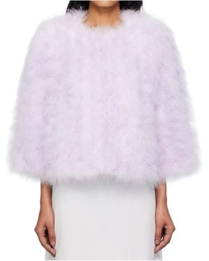 Yves Salomon Short Feather Jacket - Purple