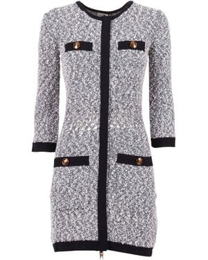 Elisabetta Franchi Slim Fit Knitted Mini Dress - Grey