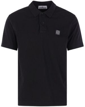 Stone Island Logo-Patch Polo Shirt - Black