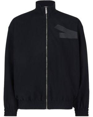 Gcds Logo-Tape Bomber Jacket - Blue