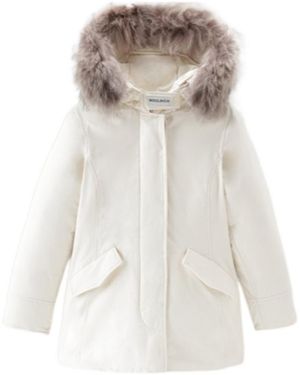Woolrich Logo Parker Down Jacket - White