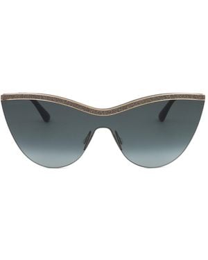 Jimmy Choo Eyewear Cat-Eye Frame Glittered Sunglasses - Grey