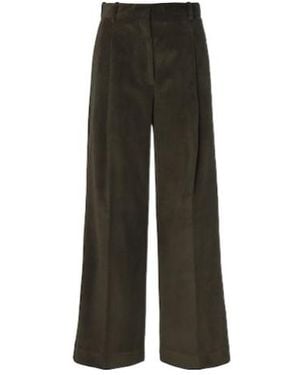 Rohe Pleated Cotton Corduroy Wide-Leg Pants - Gray