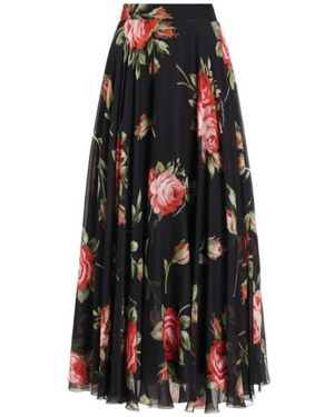 Dolce & Gabbana Floral Maxi Skirt - Black