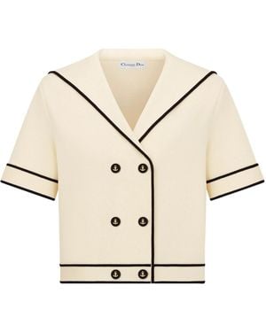 Dior Short-Sleeved Jacket With Sailor Collar - Natural