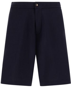 Herno Tailored Cotton Shorts - Blue