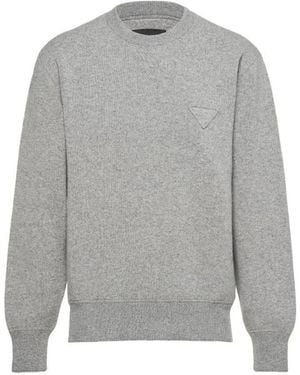 Prada Long Sleeved Crewneck Jumper - Grey