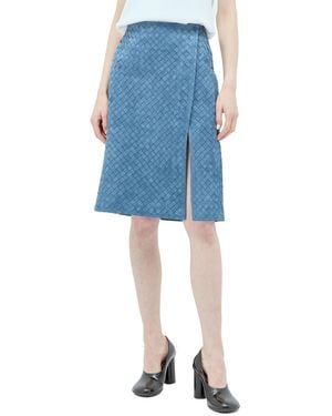 Bottega Veneta Intreciato Mid-Length Skirt - Blue