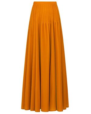 Dior Long Flared Skirt - Orange