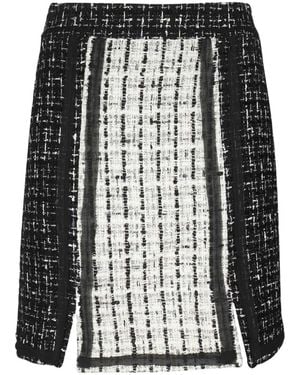 KARL LAGERFELD High Waist Tweed Skirt - Black