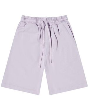 Nanushka Drawstring Organic-Cotton Shorts - Purple