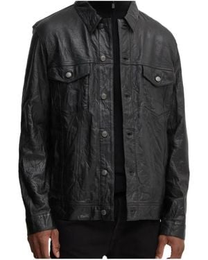 Zadig & Voltaire Leather Button-Fastening Jacket - Black
