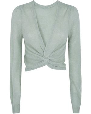 Twinset Solid-Color Double-Knit Top - Green