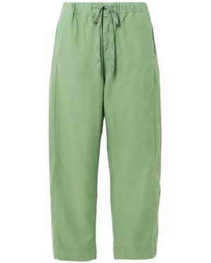 Mother Drawn Half-Pipe Drawstring Casual Trousers - Green